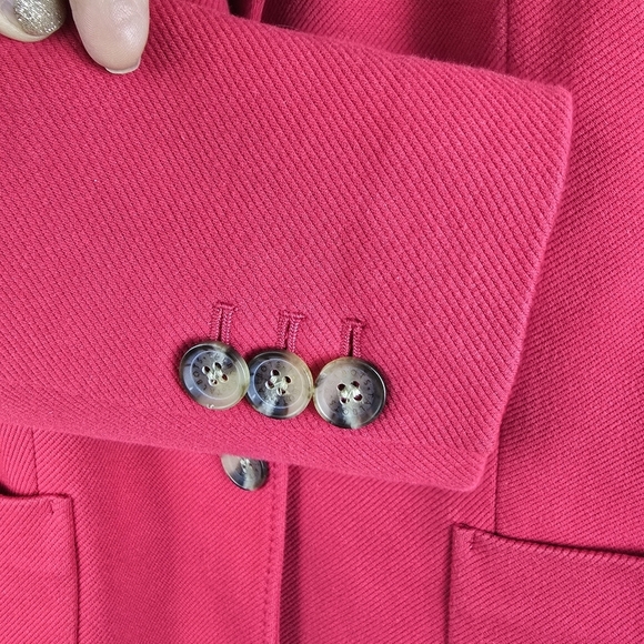 Talbots Women's Aberdeen Red Cotton Blend Blazer 2 Button Closure Size 10 Office - Picture 7 of 14